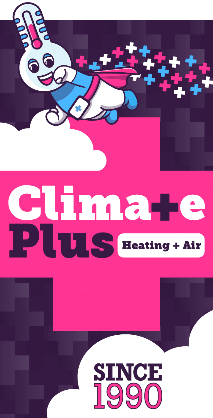 Climate Plus Since 1990 Mascot